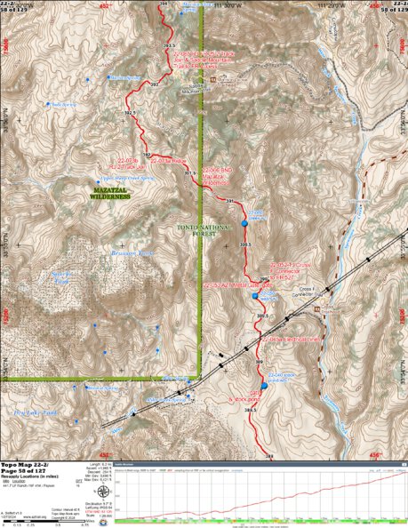 Arizona Trail Association ANST Topo Map 22-2 Saddle Mountain 2 digital map