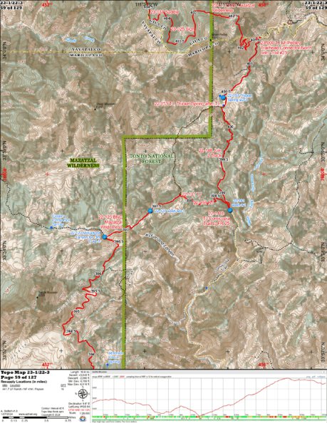 Arizona Trail Association ANST Topo Map 23-1/22/3 Mazatzal Divide 1 digital map