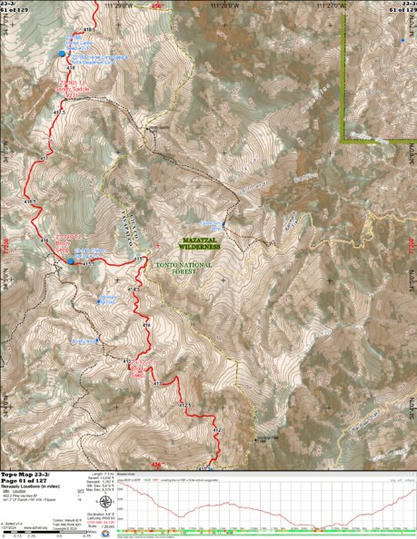 Arizona Trail Association ANST Topo Map 23-3 Mazatzal Divide 3 digital map