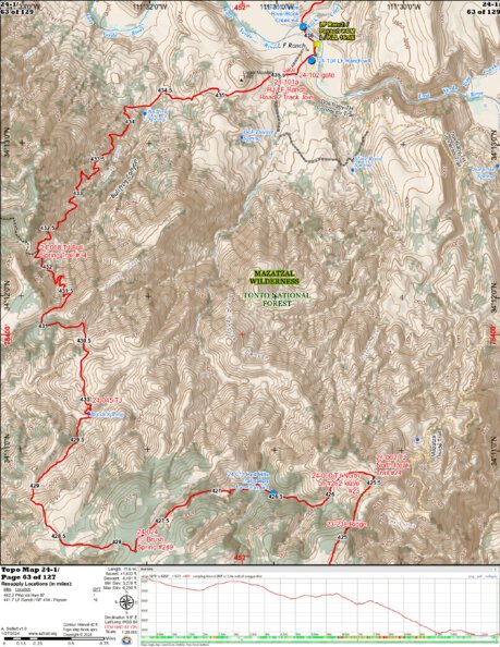 Arizona Trail Association ANST Topo Map 24-1 Red Hills digital map