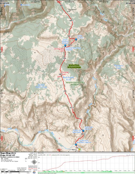 Arizona Trail Association ANST Topo Map 25-1 Whiterock Mesa 1 digital map