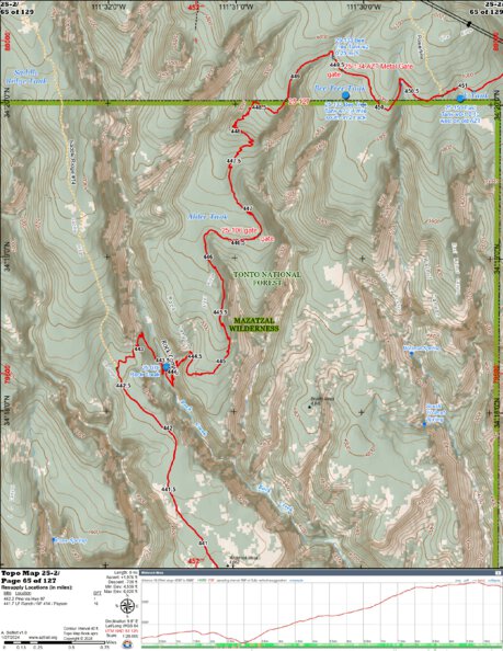 Arizona Trail Association ANST Topo Map 25-2 Whiterock Mesa 2 digital map