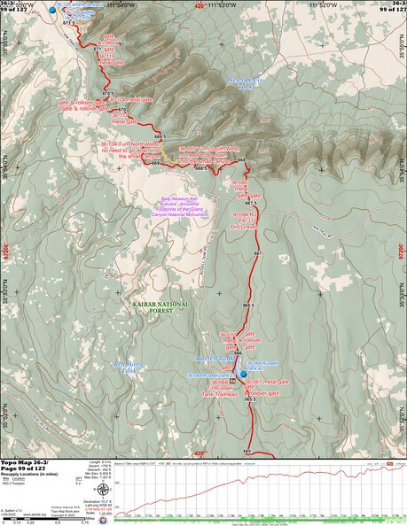 ANST Topo Map 36-3 Coconino Rim 3 Preview 1