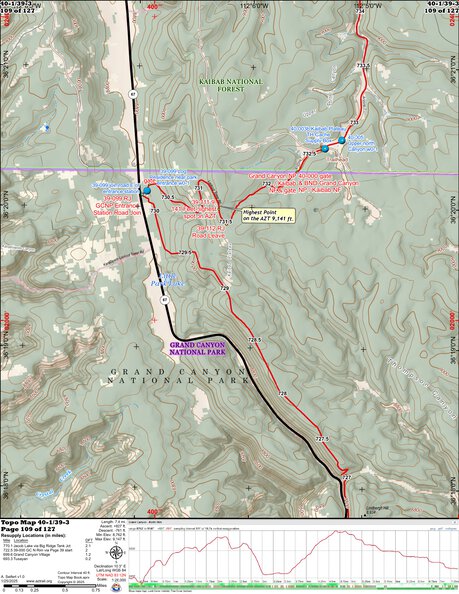 ANST Topo Map 40-1/39-3 Kaibab Plateau South 1 Preview 1