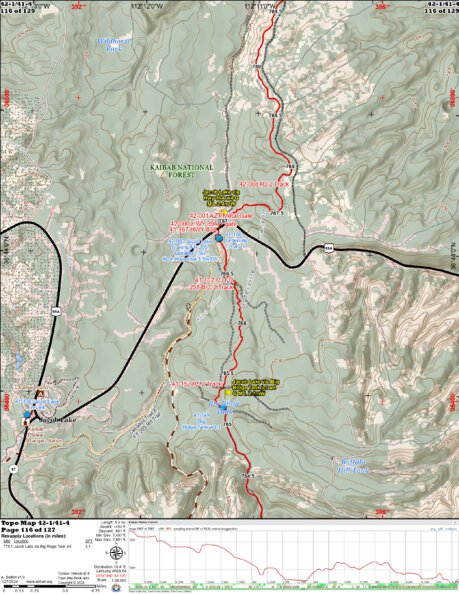 Arizona Trail Association ANST Topo Map 42-1/41-4 Kaibab Plateau North 1 digital map