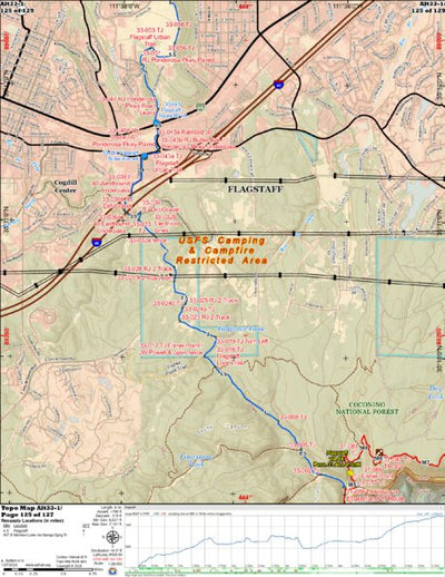 Arizona Trail Association ANST Topo Map Alt33-1 Flagstaff 1 digital map