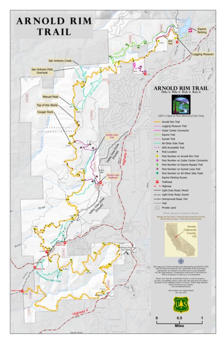Arnold Rim Trail 2024 Map by Arnold Rim Trail Association | Avenza Maps