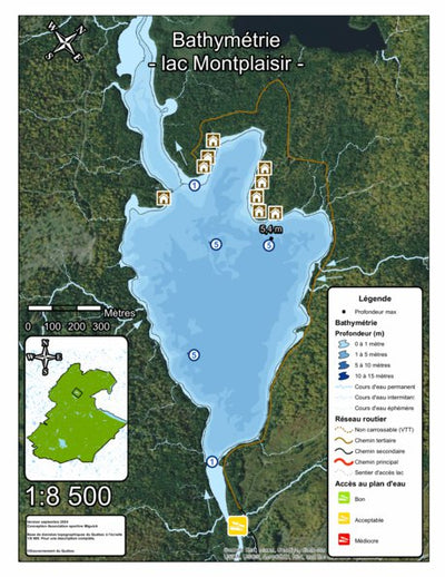 Bathymétrie lac Montplaisir - zec de la Rivière-Blanche Preview 1