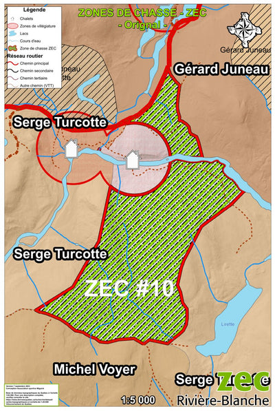 Association sportive Miguick Carte des zones de chasse - Zone ZEC #10 digital map