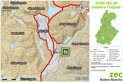 Carte des zones de chasse - Zone ZEC #3 Preview 1