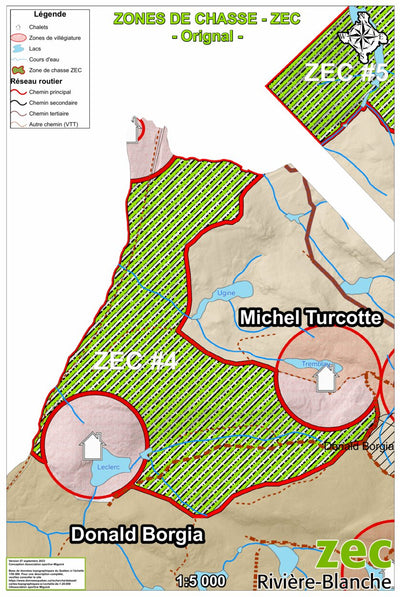 Association sportive Miguick Carte des zones de chasse - Zone ZEC #4 digital map