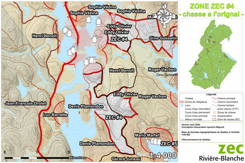 Carte des zones de chasse - Zone ZEC #4 Preview 1