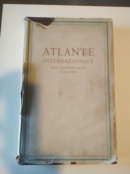 Old atlas book in italian