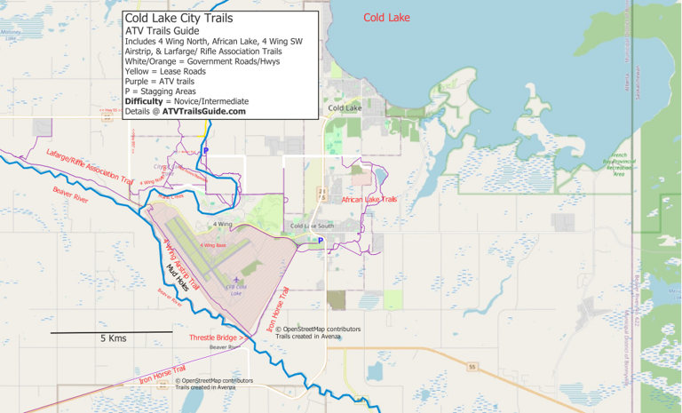 ATV Trails Guide -- Cold Lake City Trails Map by ATV Trails Guide ...