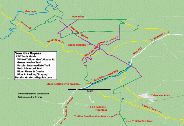 ATV Trails Guide -- Sour Gas Bypass Map by ATV Trails Guide | Avenza Maps
