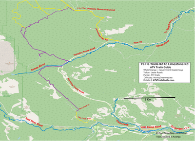 ATV Trails Guide -- Ya Ha Tinda Road To Limestone Road Preview 1