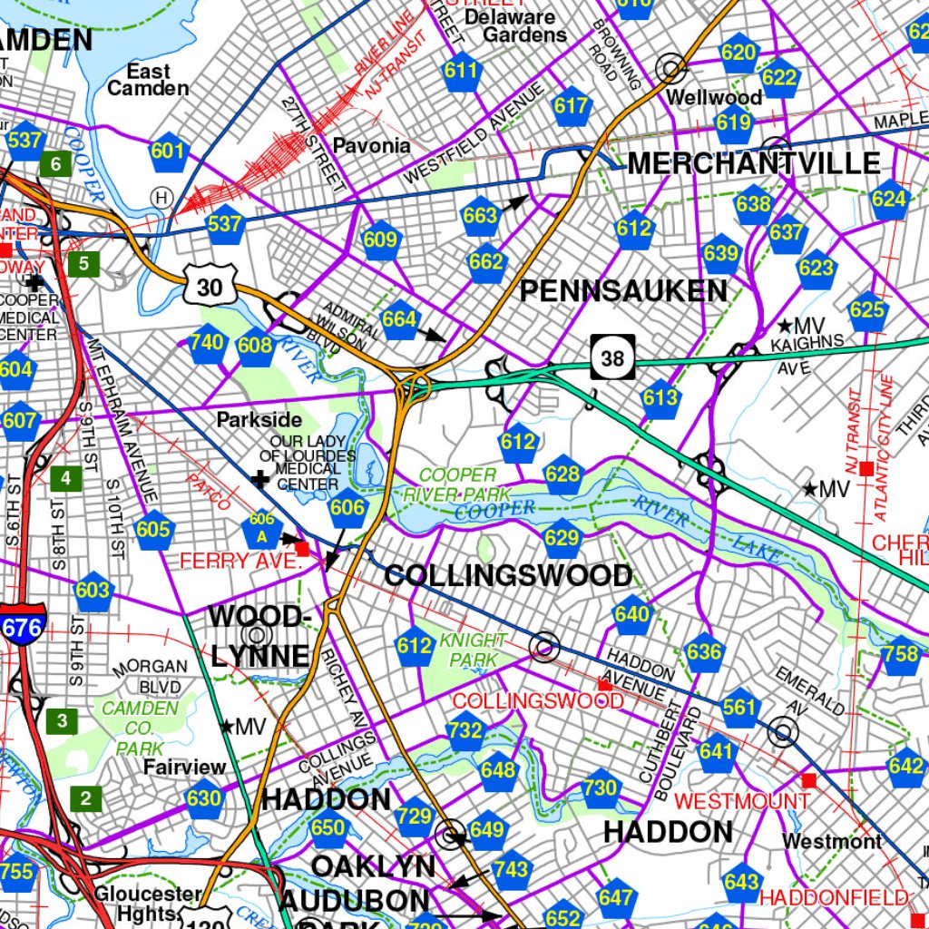 Camden County - New Jersey Map by Avenza Systems Inc. | Avenza Maps