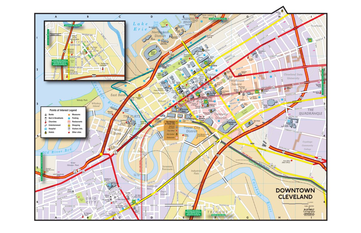 Cleveland, OH Downtown Map by Avenza Systems Inc. | Avenza Maps