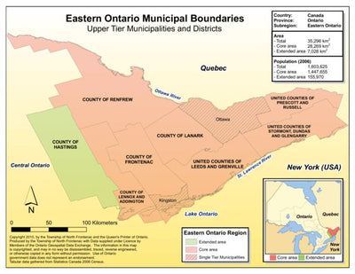 Avenza Systems Inc. Eastern Ontario Municipal Boundaries - Upper Tier digital map