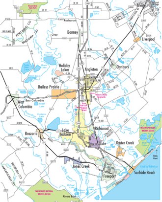 Angleton Map Highway Map of Brazoria County (Angleton/Brazoria) - Texas by Avenza ...