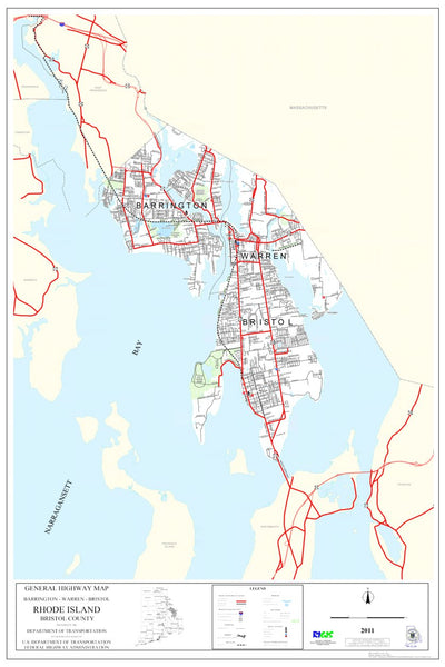 Avenza Systems Inc. Highway Map of Bristol County - Rhode Island digital map