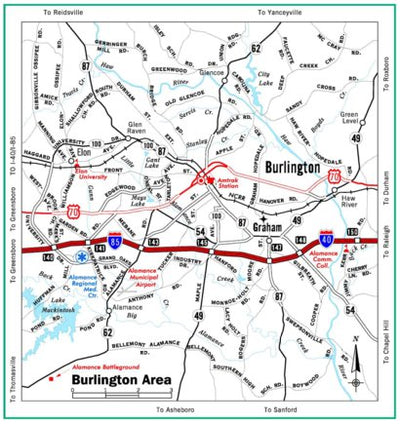 Avenza Systems Inc. Highway Map of Burlington - North Carolina digital map