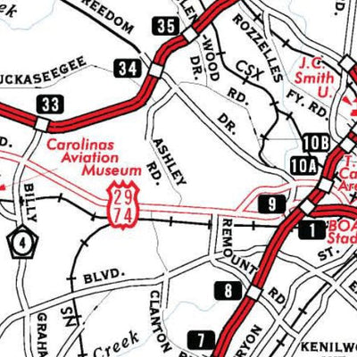 Avenza Systems Inc. Highway Map of Charlotte - North Carolina digital map