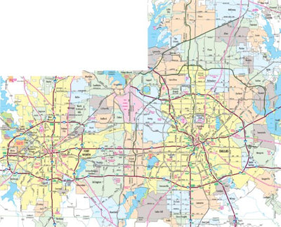 Avenza Systems Inc. Highway Map of Dallas and Fort Worth - Texas digital map