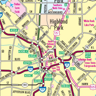 Avenza Systems Inc. Highway Map of Dallas and Fort Worth - Texas digital map