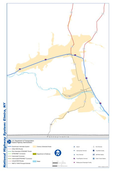 Avenza Systems Inc. Highway Map of Elmira - New York digital map