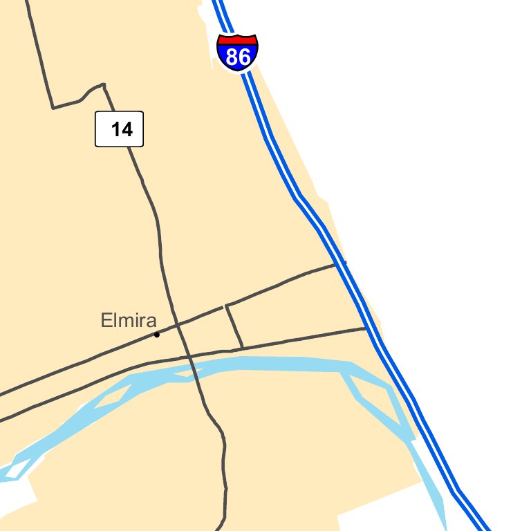 Highway Map of Elmira - New York by Avenza Systems Inc. | Avenza Maps
