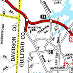 Avenza Systems Inc. Highway Map of Greensboro and Winston-Salem - North Carolina digital map