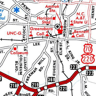 Avenza Systems Inc. Highway Map of Greensboro and Winston-Salem - North Carolina digital map