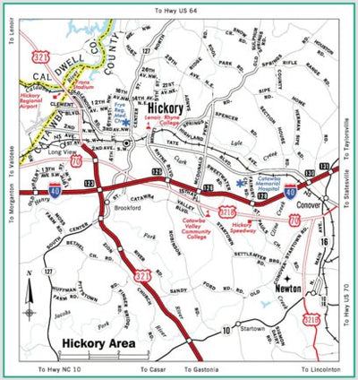 Avenza Systems Inc. Highway Map of Hickory - North Carolina digital map