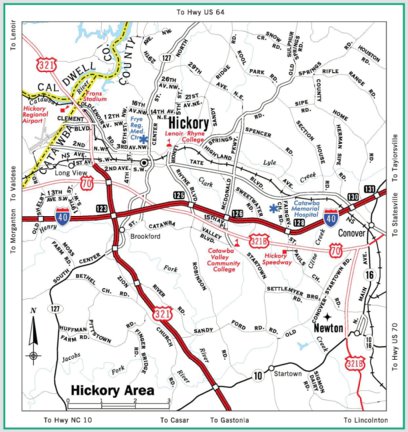 Highway Map of Hickory - North Carolina by Avenza Systems Inc. | Avenza ...