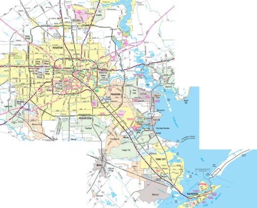 All Interstates Inhouston Highway Map of Houston - Texas Area by Avenza Systems Inc. | Avenza Maps