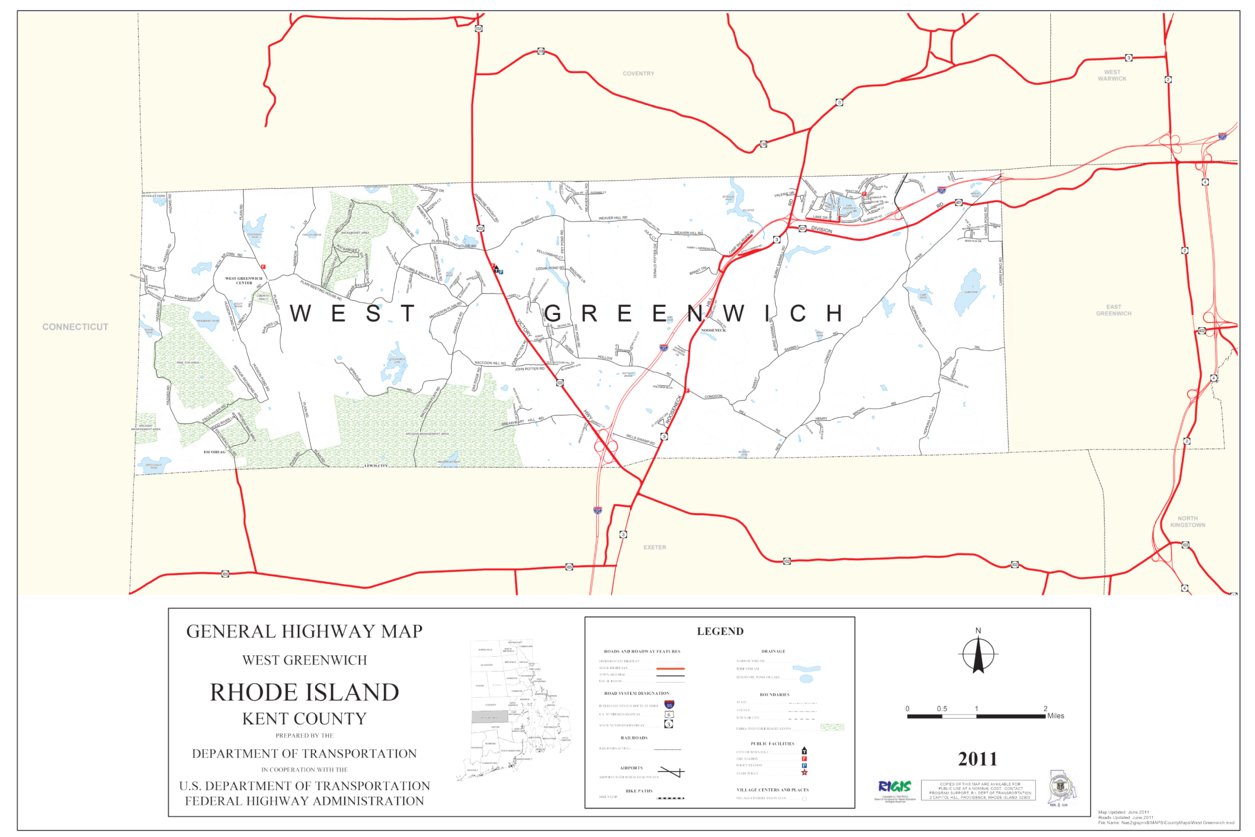 Highway Map of Kent County (West Greenwich) - Rhode Island by Avenza ...