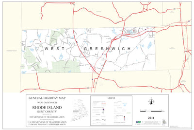 Avenza Systems Inc. Highway Map of Kent County (West Greenwich) - Rhode Island digital map
