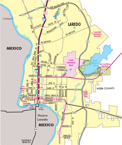 Highway Map of Laredo - Texas by Avenza Systems Inc.