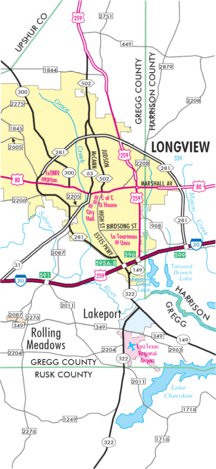 Highway Map of Longview - Texas by Avenza Systems Inc. | Avenza Maps