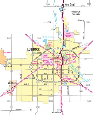 Avenza Systems Inc. Highway Map of Lubbock - Texas digital map