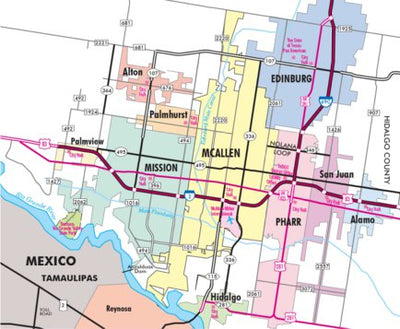 Avenza Systems Inc. Highway Map of McAllen - Texas digital map