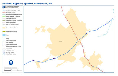 Avenza Systems Inc. Highway Map of Middletown - New York digital map
