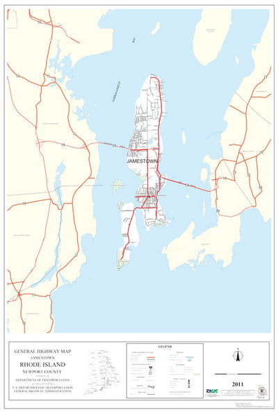 Avenza Systems Inc. Highway Map of Newport County (Jamestown) - Rhode Island digital map