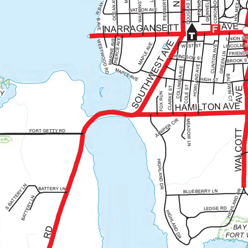 Highway Map of Newport County (Jamestown) Rhode Island by Avenza