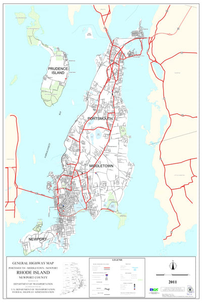 Avenza Systems Inc. Highway Map of Newport County (Portsmouth/Middletown/Newport) - Rhode Island digital map
