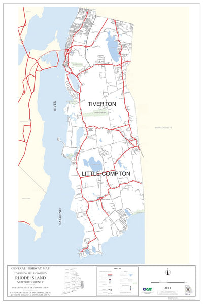 Avenza Systems Inc. Highway Map of Newport County (Tiverton/Little Compton) - Rhode Island digital map