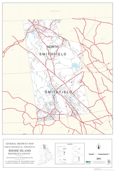 Avenza Systems Inc. Highway Map of Providence County (North Smithfield/Smithfield) - Rhode Island digital map