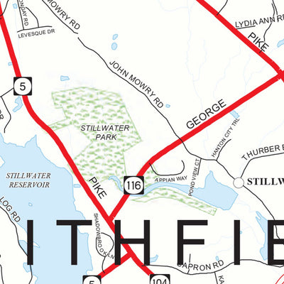 Avenza Systems Inc. Highway Map of Providence County (North Smithfield/Smithfield) - Rhode Island digital map