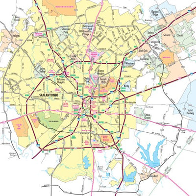 Highway Map of San Antonio - Texas by Avenza Systems Inc. | Avenza Maps